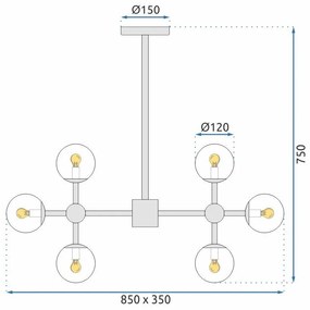 Lampada pensile da soffitto 8 palle APP269-8C