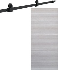 Porta scorrevole reversibile Corn in mdf grigio, L 92.5 x H 211.5 cm, con binario Indus
