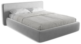 Letto matrimoniale imbottito grigio con contenitore con griglia 160x200 cm Kiana - Makamii