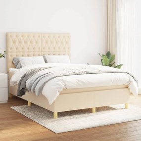 Giroletto A Molle Con Materasso Crema 140x200 Cm İn Tessuto /