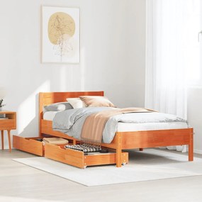 Letto senza materasso marrone cera 75x190 cm in legno di pino