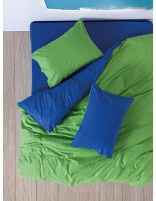 Set copripiumino e federa verde/blu in cotone renforcé per letto matrimoniale/per letto esteso con lenzuolo incluso/4 pezzi 200x220 cm Sage – Mijolnir