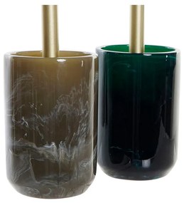 Scopino per il Bagno DKD Home Decor Grigio Verde Resina (9 x 9 x 37 cm) (2 Unità)