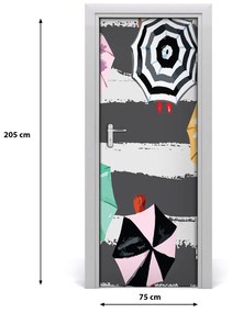 Adesivo per porta interna Ombrelli colorati 75x205 cm