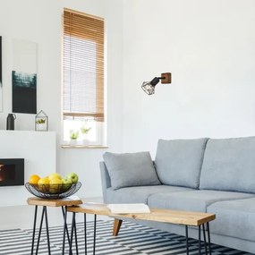 Rabalux 3137 - Faretto da parete ZEUS 1xE14/40W/230V rovere