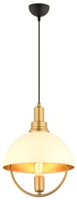 Lampadario a sospensione con cavo MONZA 1xE27/40W/230V Ø 30 cm crema/oro