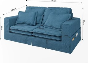 Divano blu 196 cm Nora – Ropez