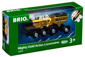 Brio – Potente Locomotiva d'Oro con Azioni a Batteria