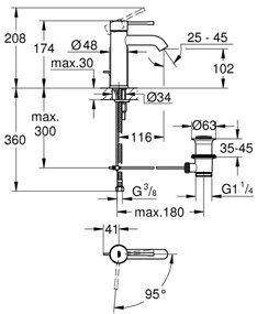 GROHE 23591001 - Miscelatore lavabo ESSENCE misura S cromato lucido
