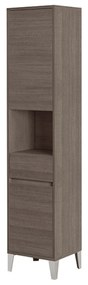 Colonna Portasciugamani a Terra 183 Cm Due Ante Con Vano a Giorno Un Cassetto Feridras "Mondo 2.0" Rovere Scuro