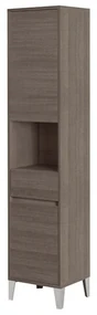 Colonna Portasciugamani a Terra 183 Cm Due Ante Con Vano a Giorno Un Cassetto Feridras "Mondo 2.0" Rovere Scuro