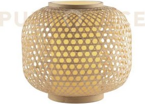 Lume zen legno 1 luce attacco e27 36x36x31cm in bambu' e diffusore ...