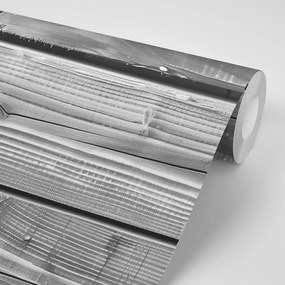 Carta da parati – Imitazione legno moderno in bianco e nero