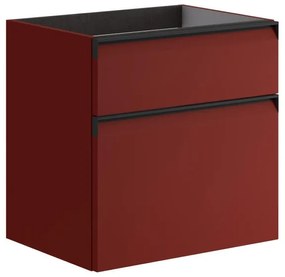 Mobile da bagno sotto lavabo Fusion rosso opaco L 59.5 x H 60 x P 45.5 cm 2 cassetti, lavabo non incluso