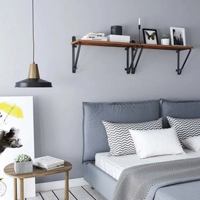 Set da 2 mensole da parete SHELFY marrone/nero