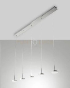 Dunk sospensione 5 luci alluminio a led 3000k - 40w - 3780 lm dimme...