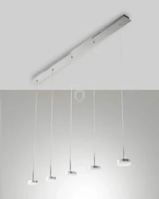 Dunk sospensione 5 luci alluminio a led 3000k - 40w - 3780 lm dimme...