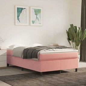 Giroletto A Molle Con Materasso Rosa 120x200 Cm İn Velluto /