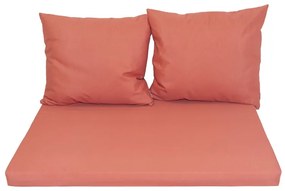 Set 3 cuscini per pallet in cotone e poliestere NATERIAL arancione 120 x 120 x Sp 8 cm