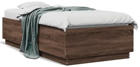 Giroletto Luci Led Rovere Marrone 90x190cm İn Legno Multistrato /
