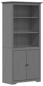 Libreria bodo 80x40x172 cm in legno massello di pino grigio