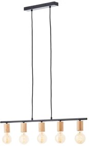 Brilliant - Lampadario a sospensione KERRY su cavo 5xE27/40W/230V nero/bambù