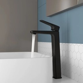 Rubinetto per lavabo REMIX nero spazzolato opaco SENSEA H 33 cm