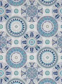 Osborne & Little Carta da parati Rosetta - Grey/ Blue