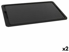 Vassoio Percutti   Funzione scongelamento Nero 39 x 23 cm (2 Unità)