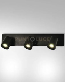 Modo spot nero 3 luci alluminio spazzolato orientabile attacco gu...