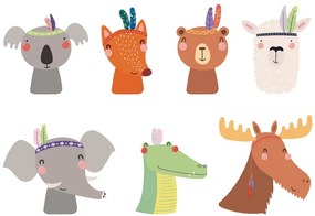 Carta da parati – Piena di animali con piume indiane