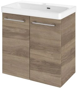 Mobile sottolavabo e lavabo Remix rovere charleston L 60 x H 57.7 x P 33 cm, 2 ante