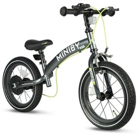 QPlay - Bicicletta per bambini 14" MINIBY 3 in 1 grigia