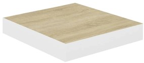 Mensola a parete rovere e bianca 23x23,5x3,8 cm in mdf