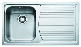 Lavello integrato 1 vasca con gocciolatoio a destra FRANKE Logica Line inox L 50 x L 86 cm argento