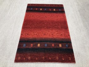 Loribaft Tappeto 100 x 150 Rosso (Iran) Annodato A Mano