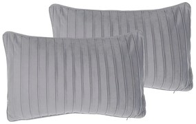 Set di 2 cuscini a strisce 30 x 50 cm grigio KOMANA Beliani