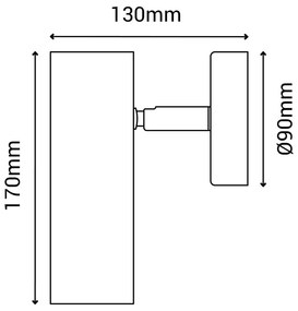 Lampada da parete nera, altezza 17 cm Milan - SULION