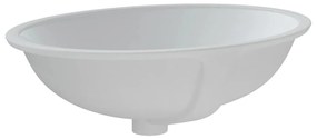 Lavandino da Bagno Bianco 56x41x20 cm Ovale in Ceramica