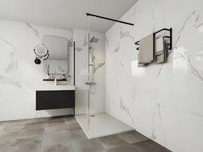 Piatto per doccia da posare o da incasso con sifone 120 x 90 cm in Resina Bianco - MIRNOSA