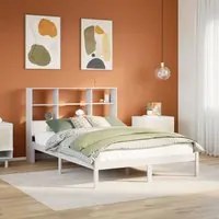 Letto Libreria senza Materasso Bianco 140x200 cm Legno di Pino 3321588