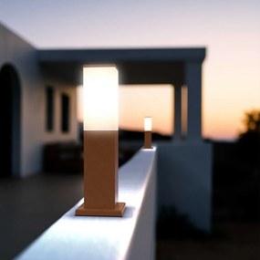 Paletto da Giardino 40cm, acciaio INOX, CORTEN, IK06, IP54, base E27 Colore Corten