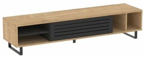 Mobile Porta TV Da Terra 160 Cm Con Anta Frontale Rovere E Antracite Zeffiro