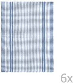 Set di 6 strofinacci in cotone azzurro Waffle, 50 x 70 cm - Tiseco Home Studio