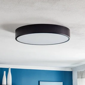 TEMAR LIGHTING Plafoniera Cleo 500, nera, sensore, IP20, Ø 50 cm, metallo