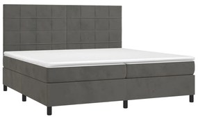 Letto a molle con materasso e led grigio scuro 200x200 cm