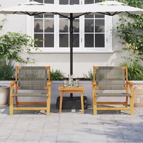 Set da giardino : 3 pezzi in legno massello di acacia, grigio