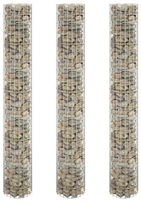 Fioriere Gabbione Circolare 3 Pz İn Acciaio Zincato Ø30x200 Cm /