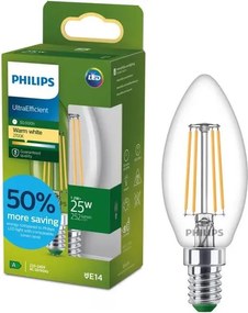 Lampadina LED ULTRAEFFICIENT VINTAGE Philips B35 E14/1,2W/230V 2700K