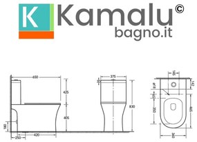 Kamalu - vaso monoblocco senza brida con scarico a terra | anta-1200